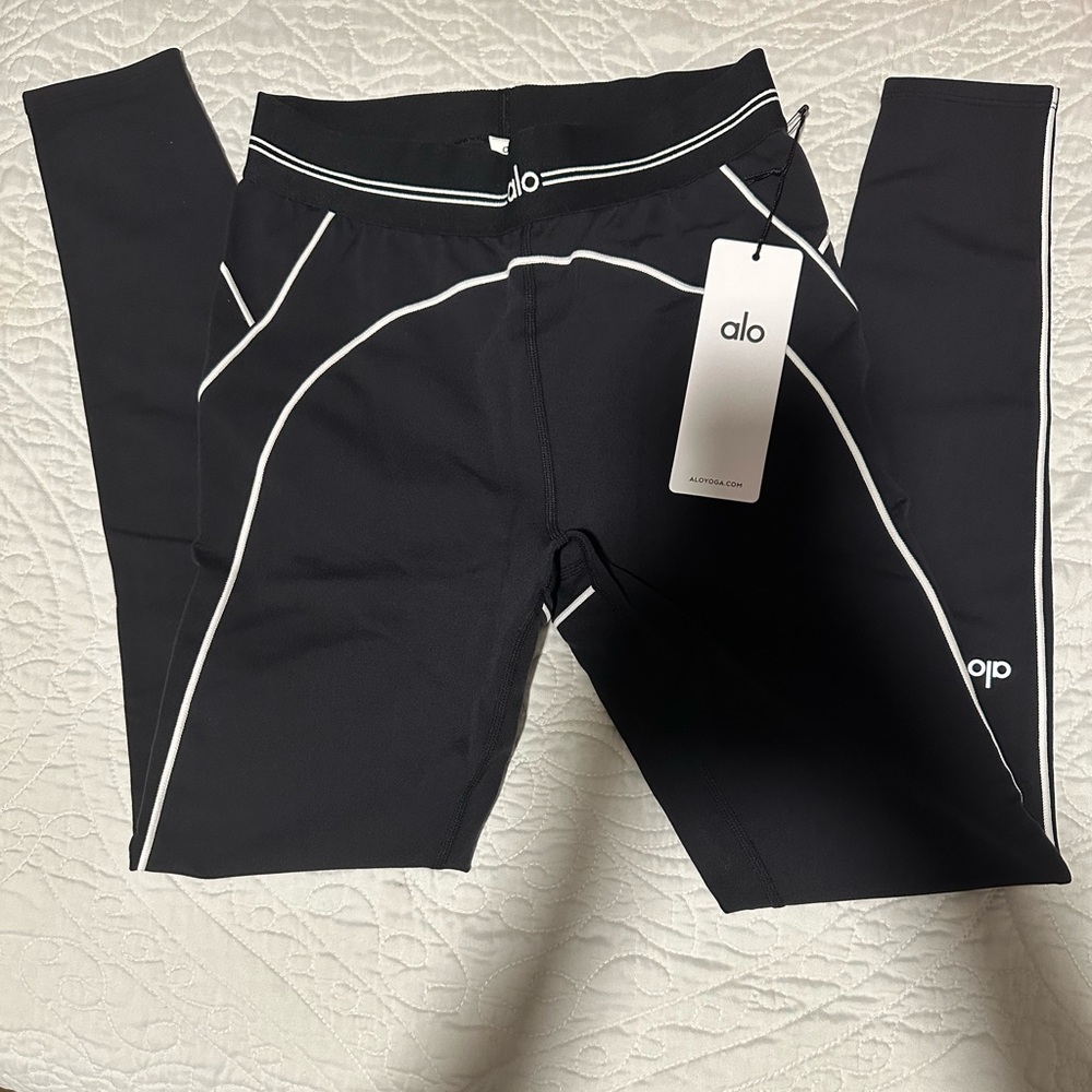 ALO Yoga  Black Leggings with White Accents medium